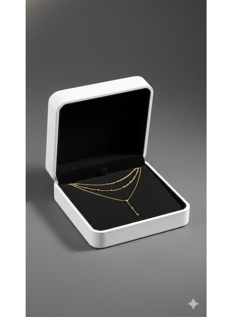 ورد عقد طبقات "لايرز" من الستانلس ستيل المقاوم للصدأ باللون الذهبي - إكسسوار أنيق للمناسبات واليوميات. - Image 2